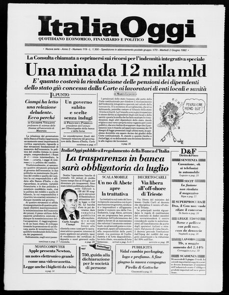 Italia oggi : quotidiano di economia finanza e politica